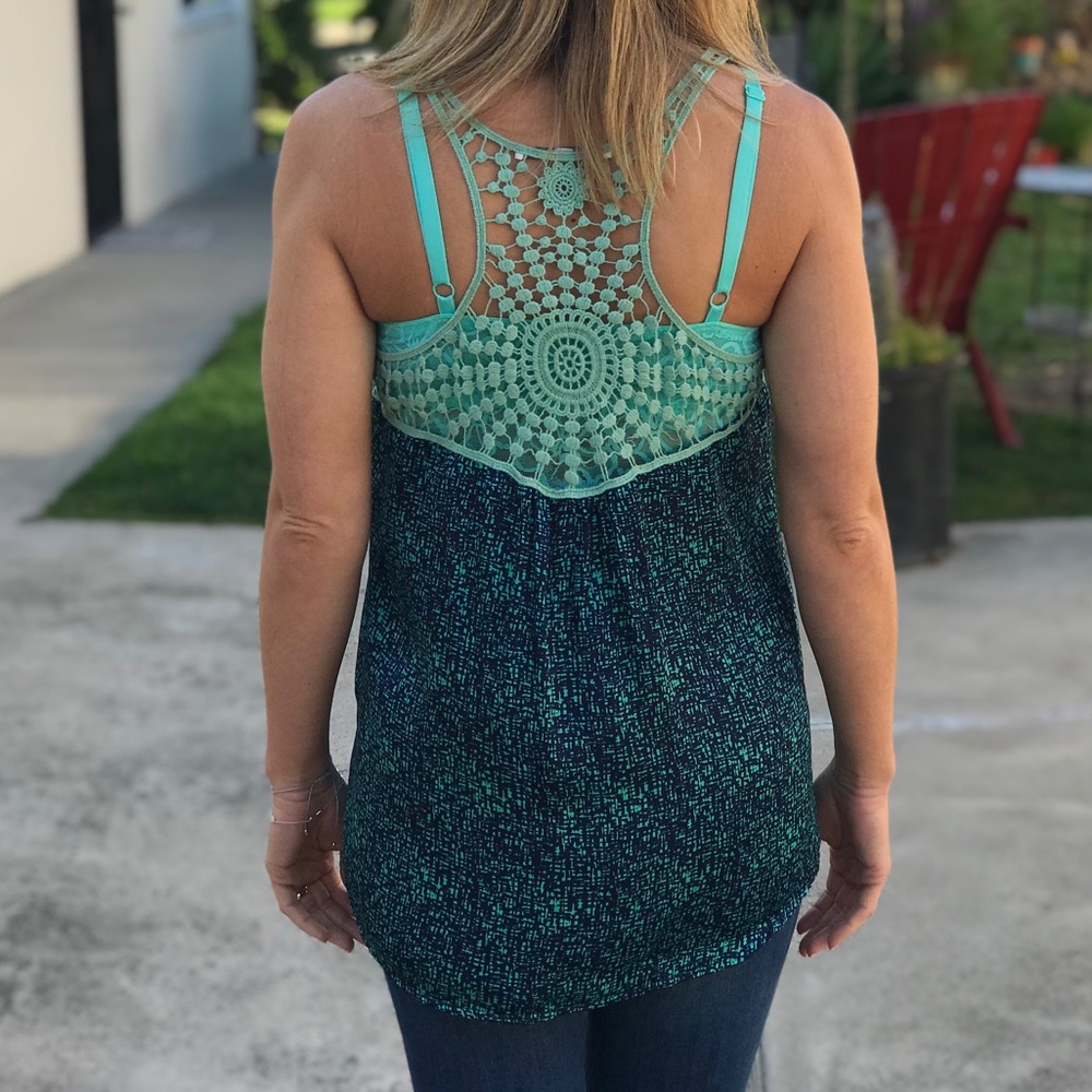 Collective Concepts turquoise/green t-back tank